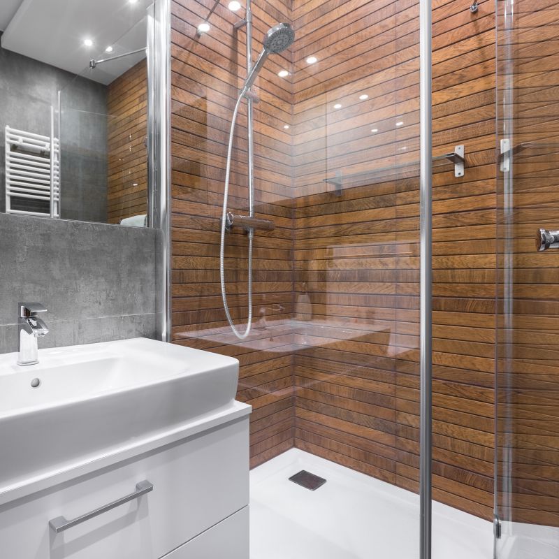Modern Shower with Glass Panels